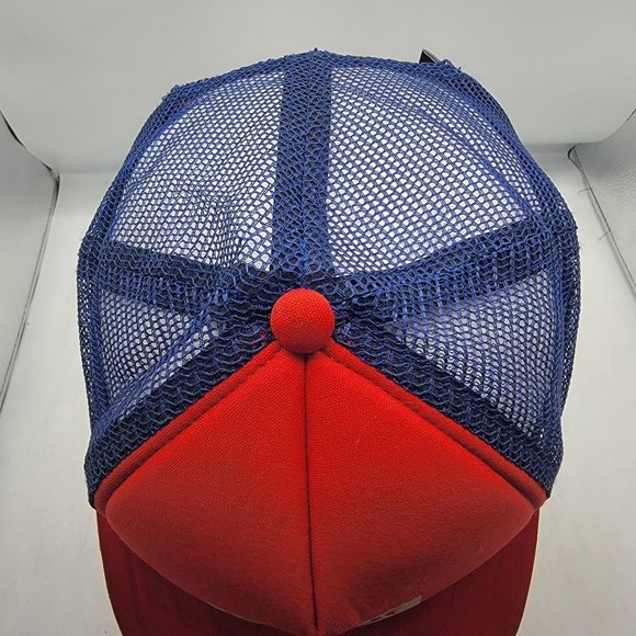 Hurley Mens One and Only Square Trucker Hat Cap Red Blue Breathable Comfort - Picture 6 of 9